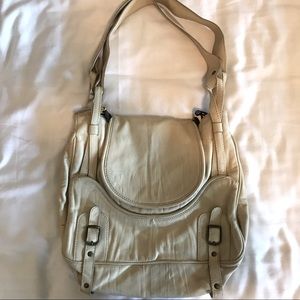 Anthropologie bica cheia cream leather bag purse